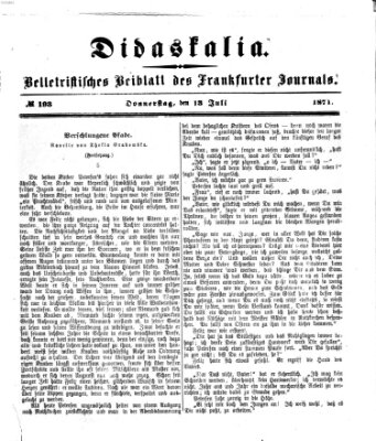 Didaskalia Donnerstag 13. Juli 1871