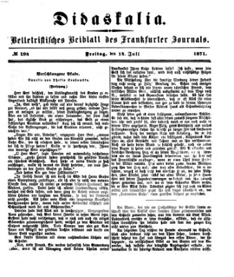 Didaskalia Freitag 14. Juli 1871