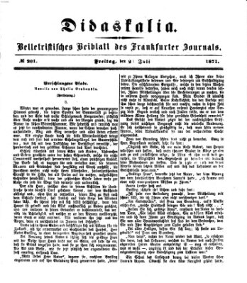 Didaskalia Freitag 21. Juli 1871