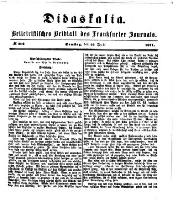 Didaskalia Samstag 22. Juli 1871