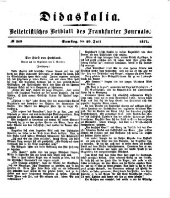 Didaskalia Samstag 29. Juli 1871