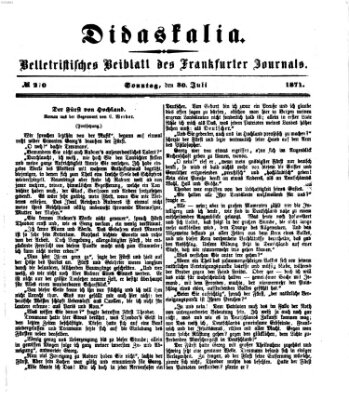 Didaskalia Sonntag 30. Juli 1871