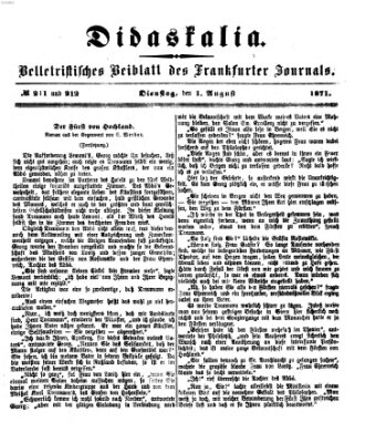 Didaskalia Dienstag 1. August 1871