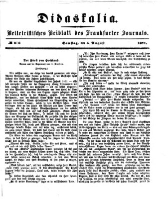 Didaskalia Samstag 5. August 1871