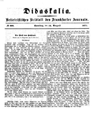 Didaskalia Samstag 12. August 1871