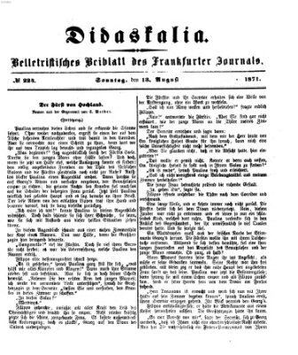 Didaskalia Sonntag 13. August 1871