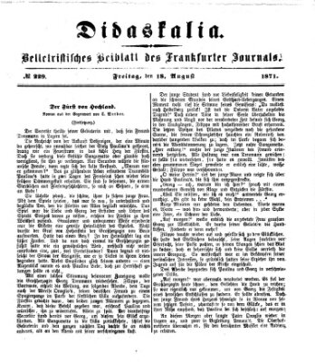 Didaskalia Freitag 18. August 1871