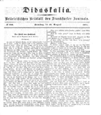 Didaskalia Samstag 19. August 1871