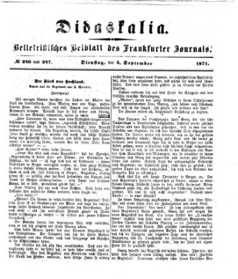 Didaskalia Dienstag 5. September 1871