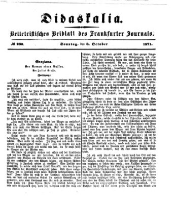 Didaskalia Sonntag 8. Oktober 1871