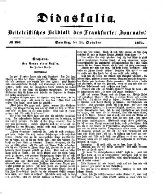 Didaskalia Samstag 14. Oktober 1871