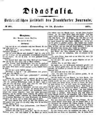 Didaskalia Donnerstag 19. Oktober 1871