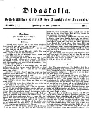 Didaskalia Freitag 20. Oktober 1871