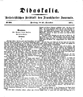 Didaskalia Freitag 27. Oktober 1871