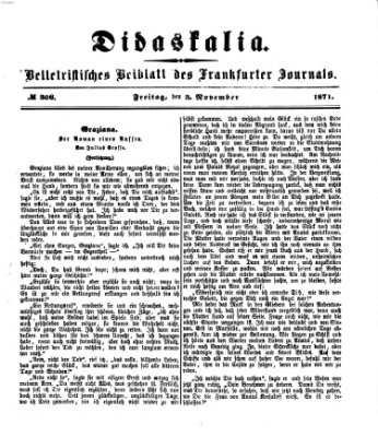 Didaskalia Freitag 3. November 1871