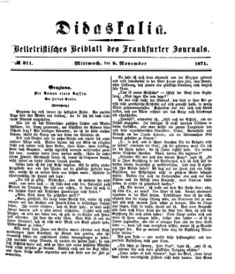 Didaskalia Mittwoch 8. November 1871