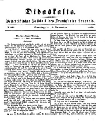 Didaskalia Sonntag 19. November 1871