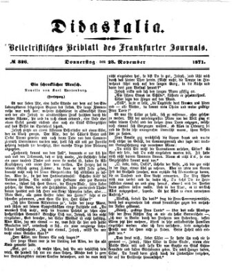 Didaskalia Donnerstag 23. November 1871