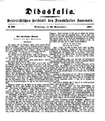 Didaskalia Sonntag 26. November 1871