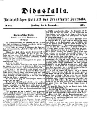 Didaskalia Freitag 8. Dezember 1871