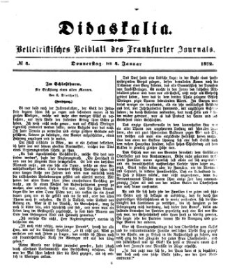 Didaskalia Donnerstag 4. Januar 1872