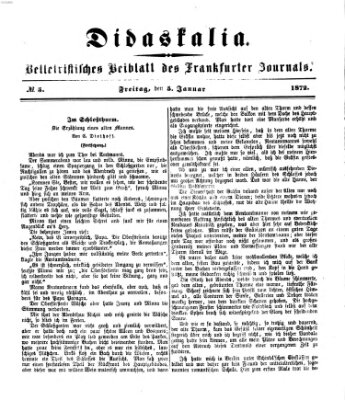 Didaskalia Freitag 5. Januar 1872