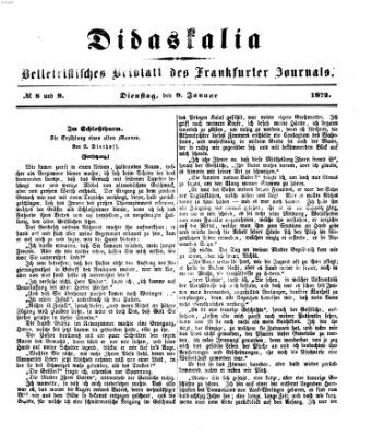 Didaskalia Dienstag 9. Januar 1872