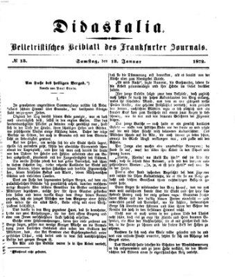 Didaskalia Samstag 13. Januar 1872