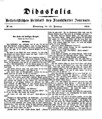 Didaskalia Sonntag 14. Januar 1872