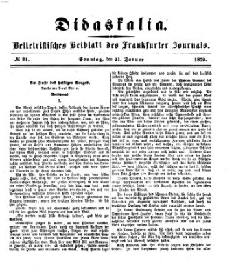 Didaskalia Sonntag 21. Januar 1872