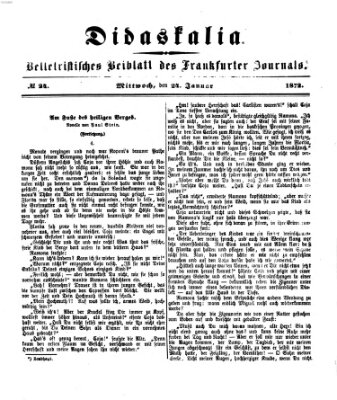 Didaskalia Mittwoch 24. Januar 1872