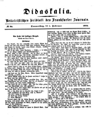 Didaskalia Donnerstag 1. Februar 1872