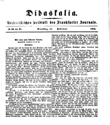 Didaskalia Montag 5. Februar 1872