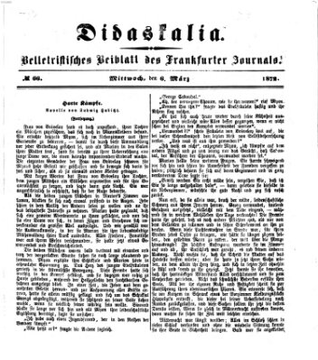 Didaskalia Mittwoch 6. März 1872