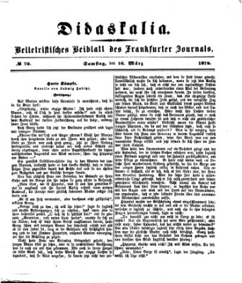 Didaskalia Samstag 16. März 1872