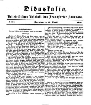 Didaskalia Sonntag 14. April 1872