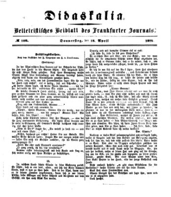 Didaskalia Donnerstag 18. April 1872