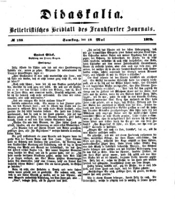 Didaskalia Samstag 18. Mai 1872