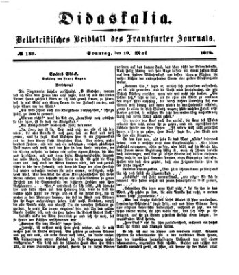 Didaskalia Sonntag 19. Mai 1872