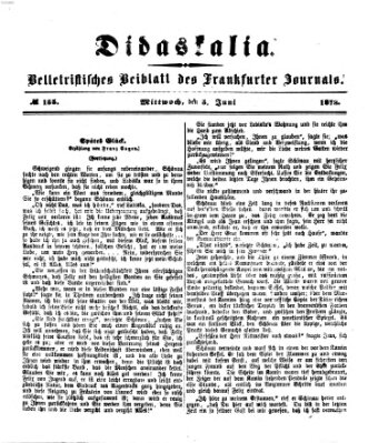 Didaskalia Mittwoch 5. Juni 1872