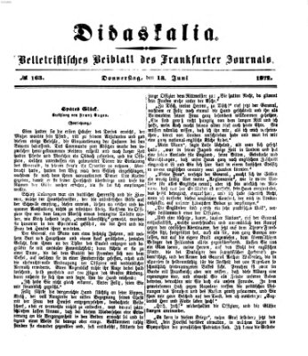 Didaskalia Donnerstag 13. Juni 1872