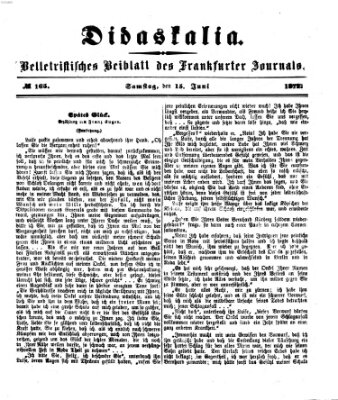 Didaskalia Samstag 15. Juni 1872