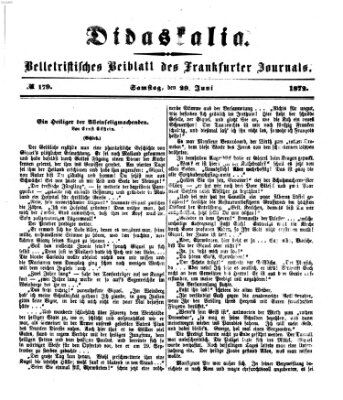 Didaskalia Samstag 29. Juni 1872