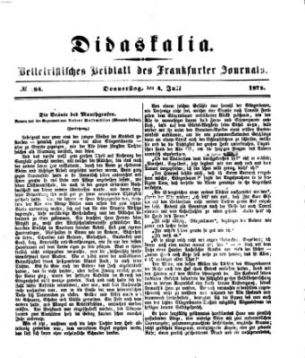 Didaskalia Donnerstag 4. Juli 1872