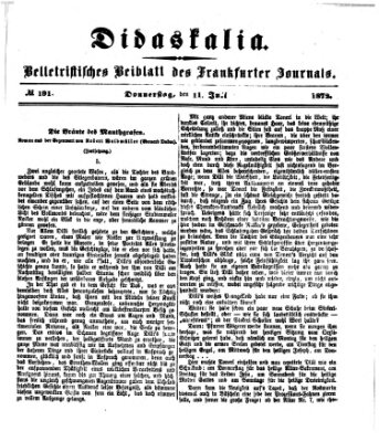 Didaskalia Donnerstag 11. Juli 1872