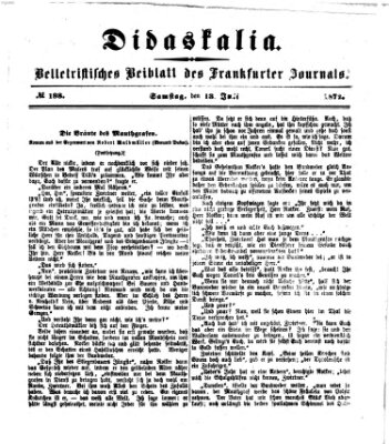 Didaskalia Samstag 13. Juli 1872