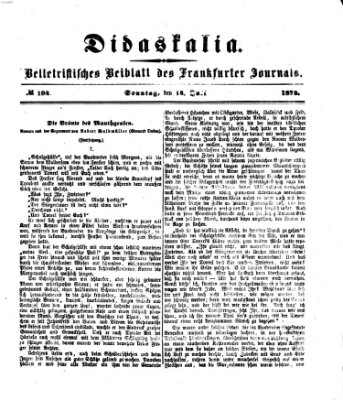 Didaskalia Sonntag 14. Juli 1872