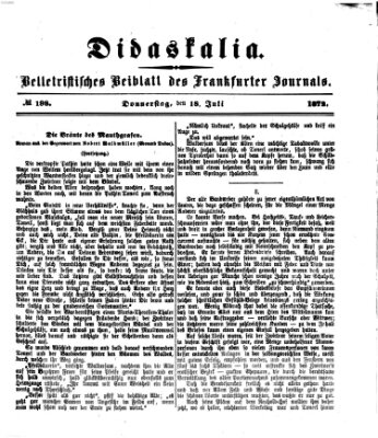 Didaskalia Donnerstag 18. Juli 1872