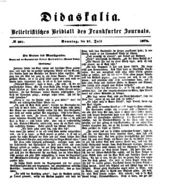 Didaskalia Sonntag 21. Juli 1872