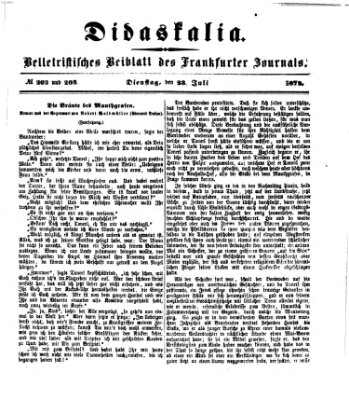 Didaskalia Dienstag 23. Juli 1872